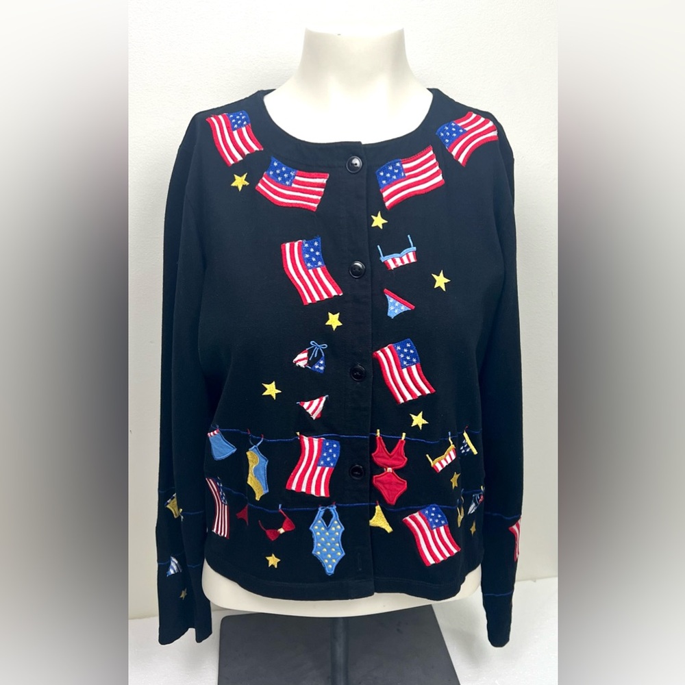 Vintage 90’s Y2K Michael Simon Lite USA 🇺🇸 Patriotic Button Down - Picture 14 of 14